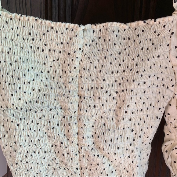 Reformation bustier polka dot blouse in ivory size 12 - Picture 5 of 11